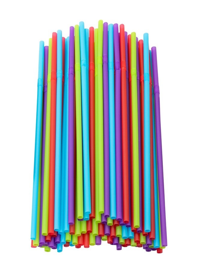 KOLORAE JUMBO FLEX STRAWS, MULTI-COLORED, DISPOSABLE PLASTIC BENDY AND FLEXIBLE DRINKING STRAWS - AVAILABLE IN SETS OF 100, 600 OR 1,000 FLEX STRAWS! (1000) - Image 1